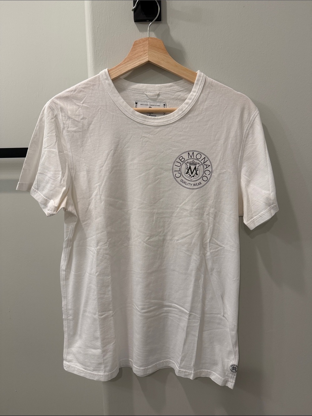 Club Monaco + Reigning Champ White Short Sleeve Logo Tee